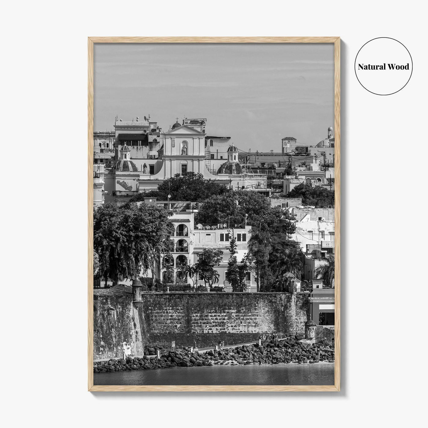 Old San Juan Black and White Fine Art Photo Print, Puerto Rico Cityscape Poster