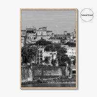 Old San Juan Black and White Fine Art Photo Print, Puerto Rico Cityscape Poster