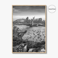 Sydney Skyline Black and White Fine Art Photo Print, Harbour Bridge Australia Poster