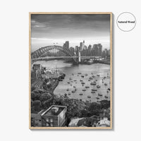 Sydney Skyline Black and White Fine Art Photo Print, Harbour Bridge Australia Poster