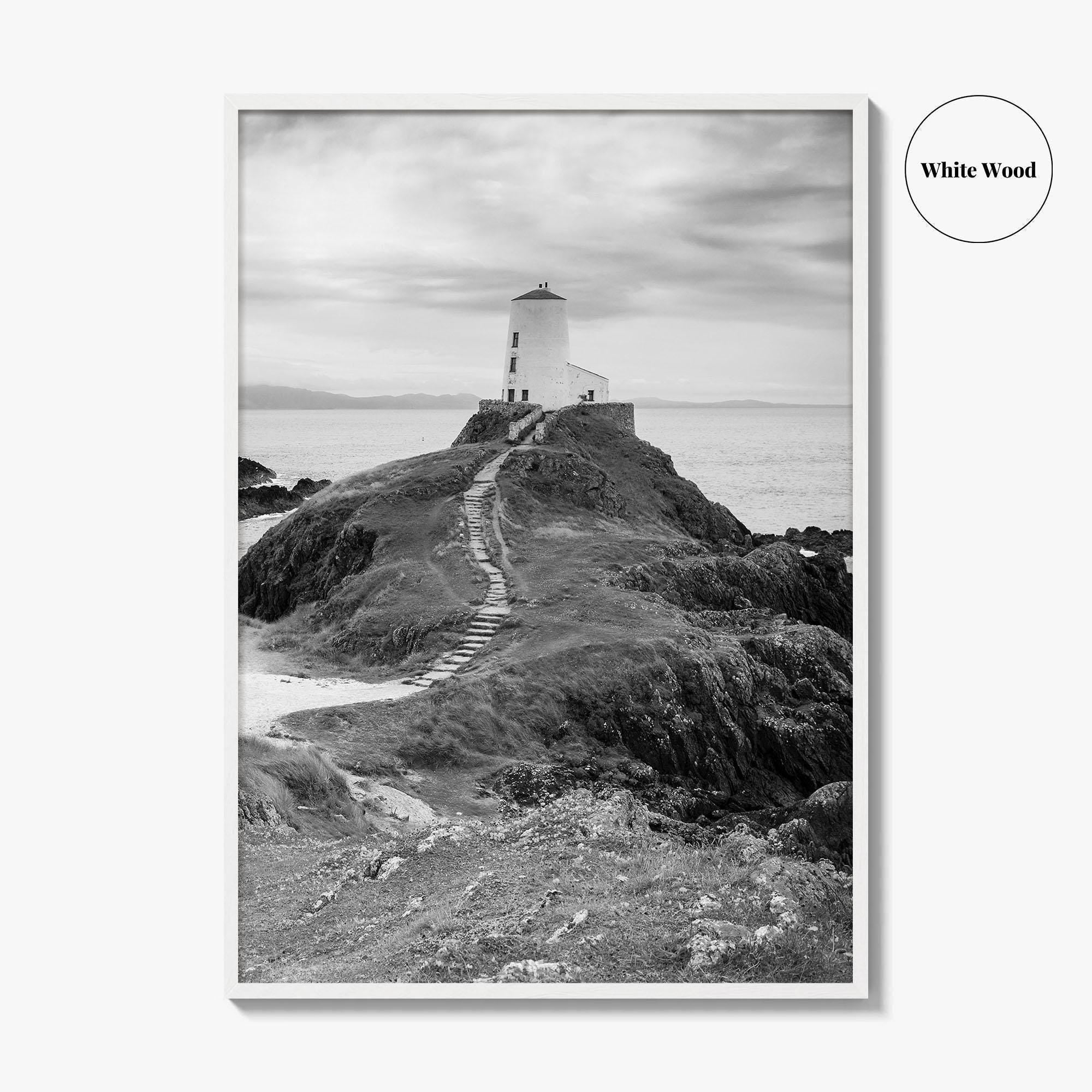 Llanddwyn Island Black and White Fine Art Photo Print, Lighthouse Anglesey Poster
