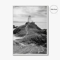 Llanddwyn Island Black and White Fine Art Photo Print, Lighthouse Anglesey Poster