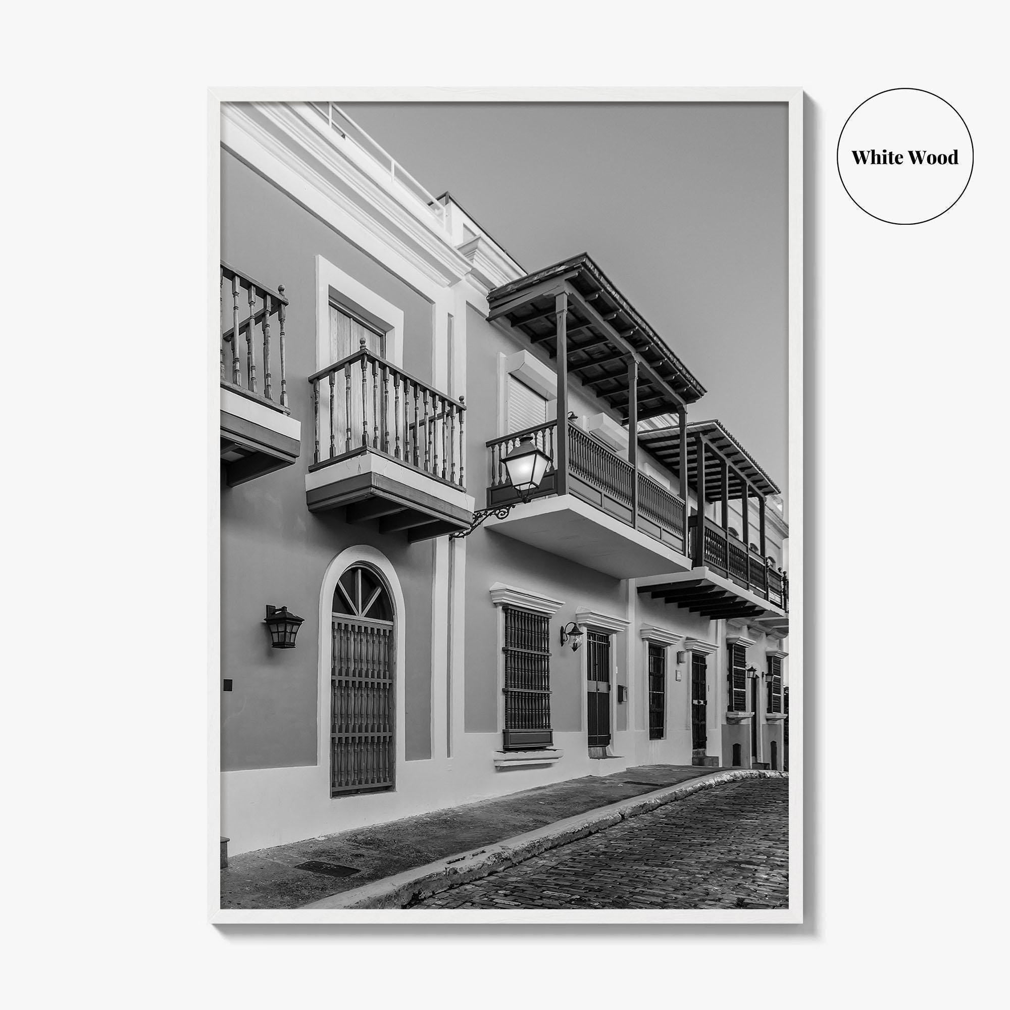 Old San Juan Black and White Fine Art Photo Print, Puerto Rico