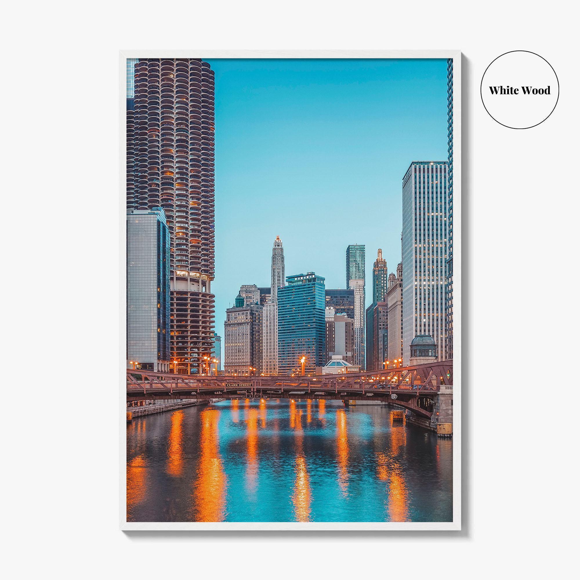 Chicago Skyline Fine Art Photo Print, Downtown Wall Poster, Illinois USA