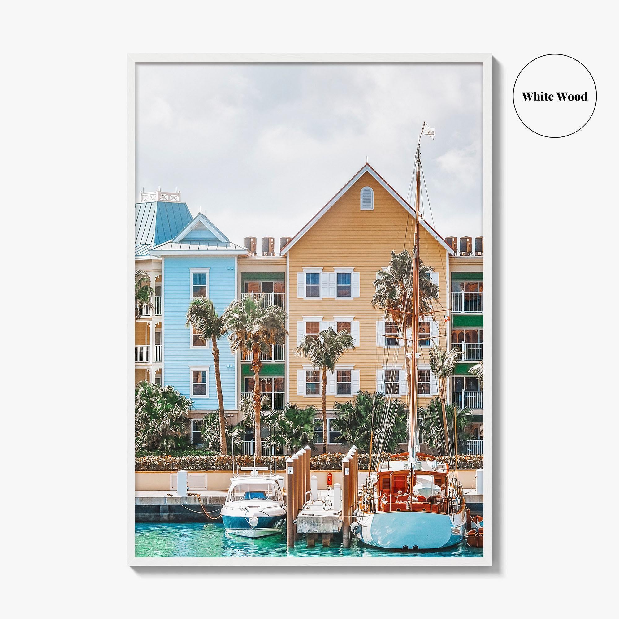 Nassau Bahamas Fine Art Photo Print, Coastline Homes, Wall Poster, New Providence