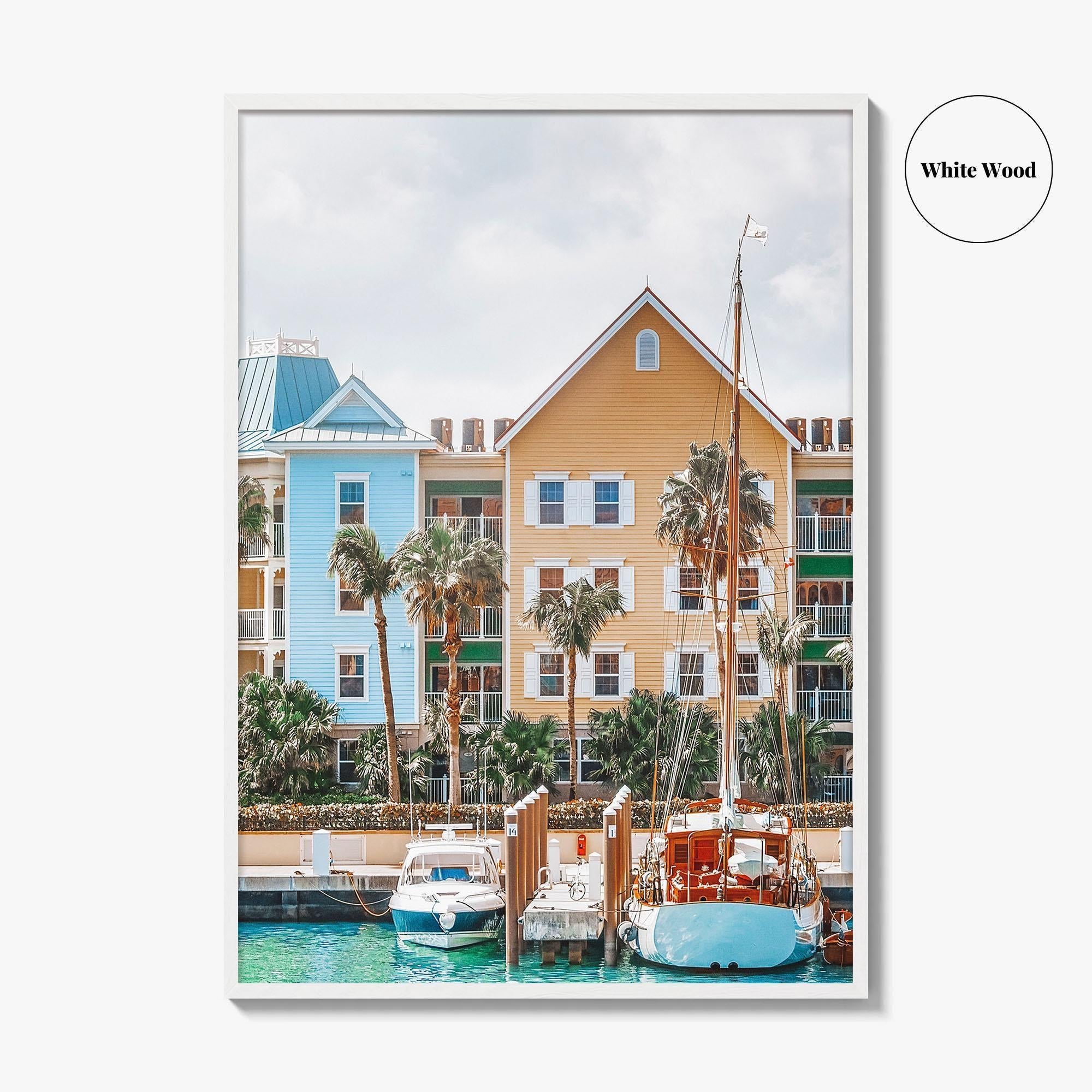 Nassau Bahamas Fine Art Photo Print, Coastline Homes, Wall Poster, New Providence