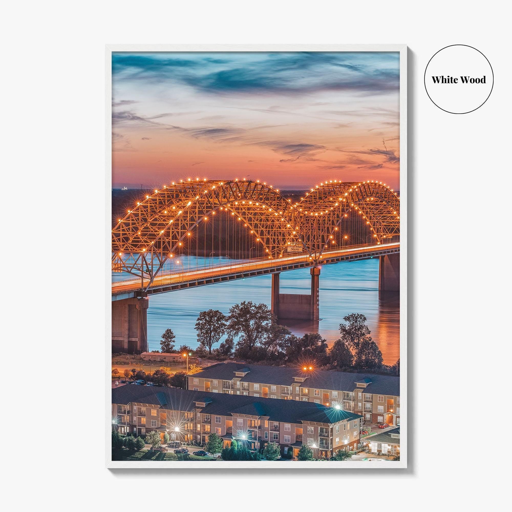 Memphis Fine Art Photo Print, Tennessee USA, Hernando de Soto Bridge, Wall Decor Poster
