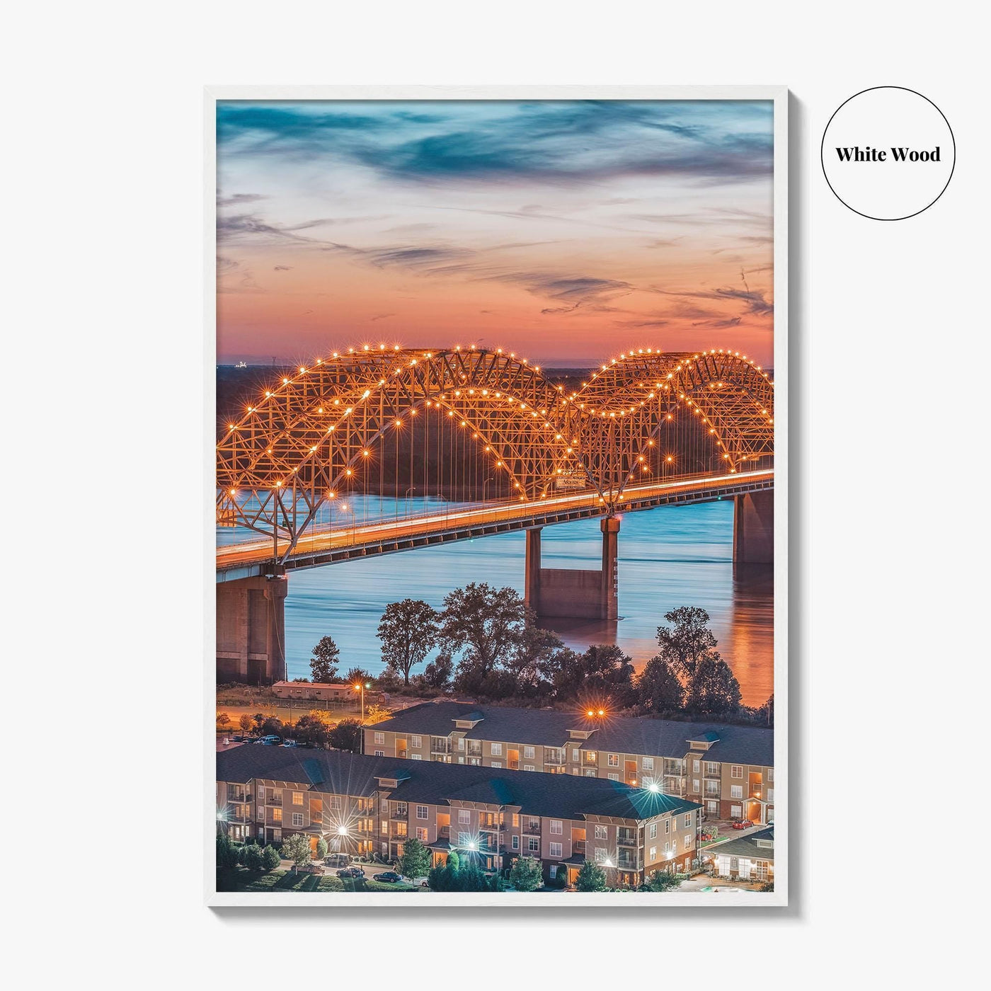 Memphis Fine Art Photo Print, Tennessee USA, Hernando de Soto Bridge, Wall Decor Poster