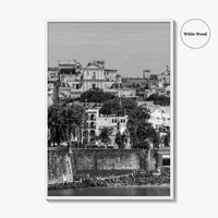 Old San Juan Black and White Fine Art Photo Print, Puerto Rico Cityscape Poster