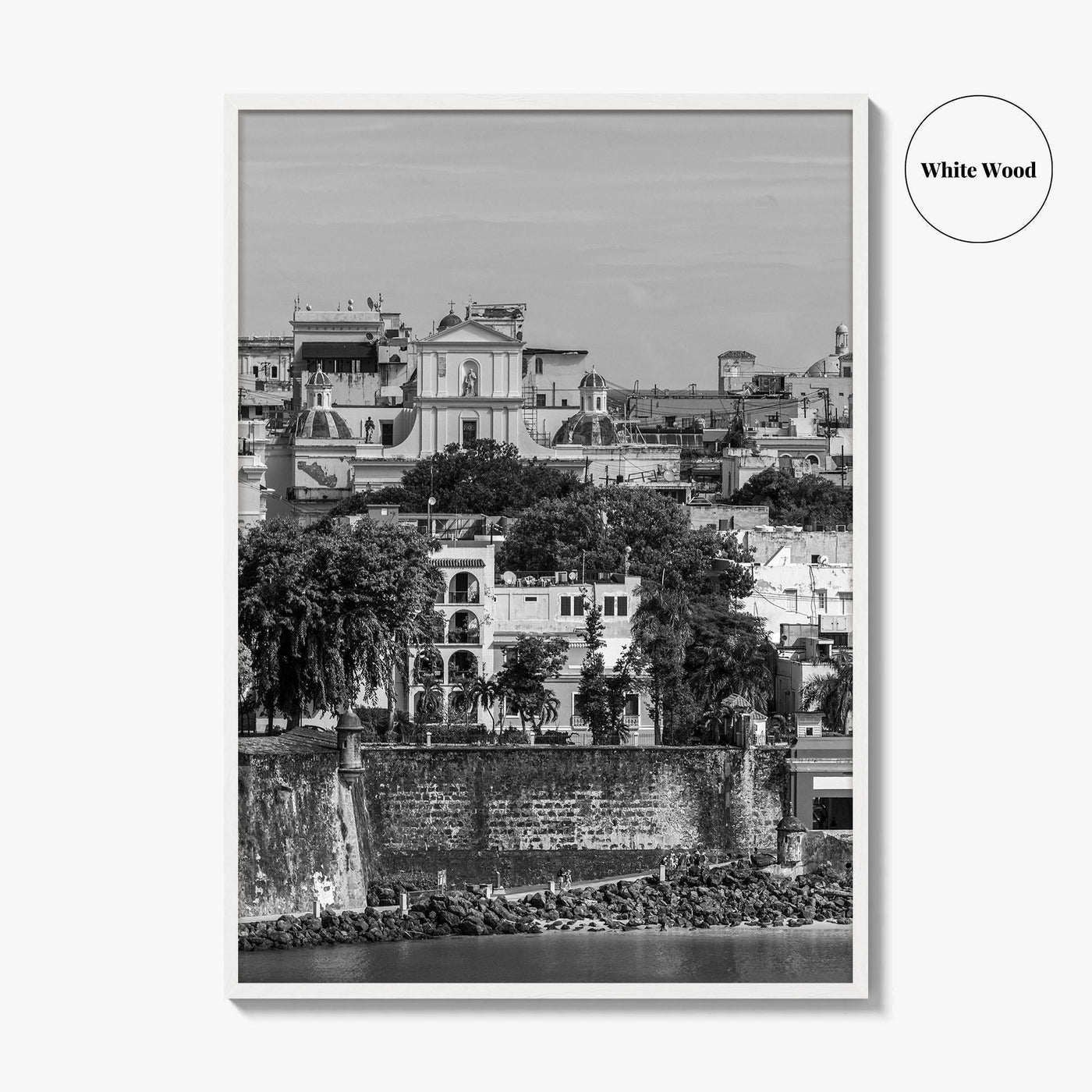 Old San Juan Black and White Fine Art Photo Print, Puerto Rico Cityscape Poster