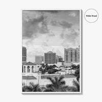 Sarasota Skyline Black and White Fine Art Photo Print, Florida Wall Decor, USA Poster