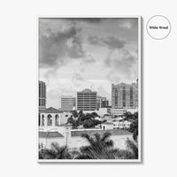 Sarasota Skyline Black and White Fine Art Photo Print, Florida Wall Decor, USA Poster