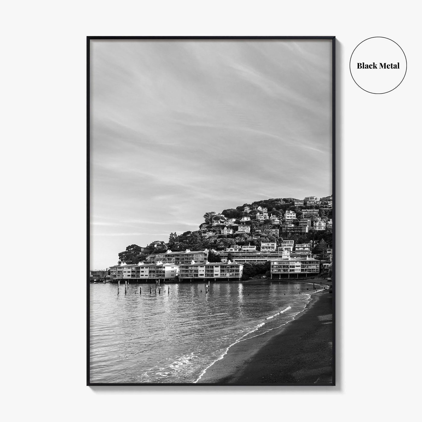 Sausalito Black and White Fine Art Photo Print, San Francisco, California, USA Poster