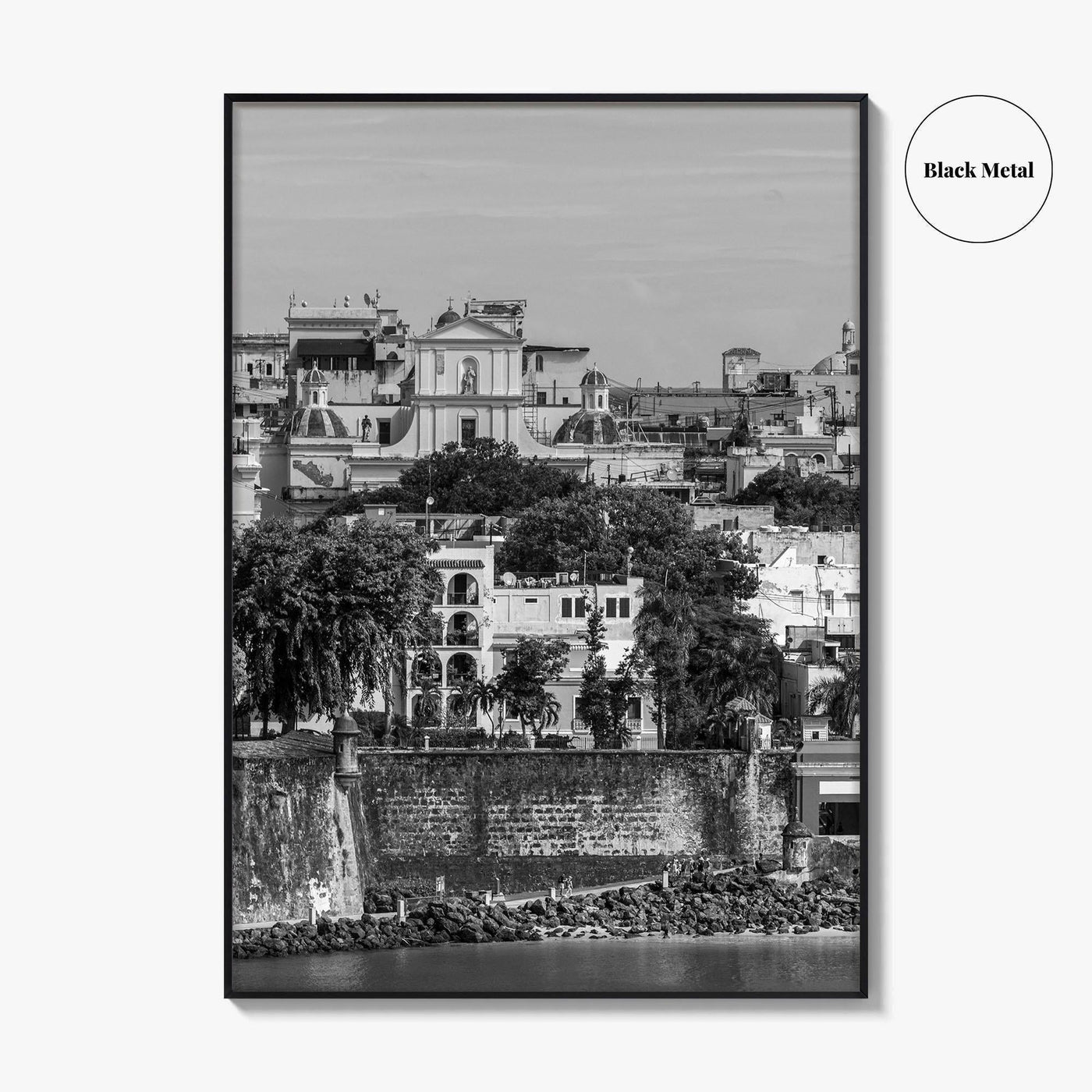 Old San Juan Black and White Fine Art Photo Print, Puerto Rico Cityscape Poster