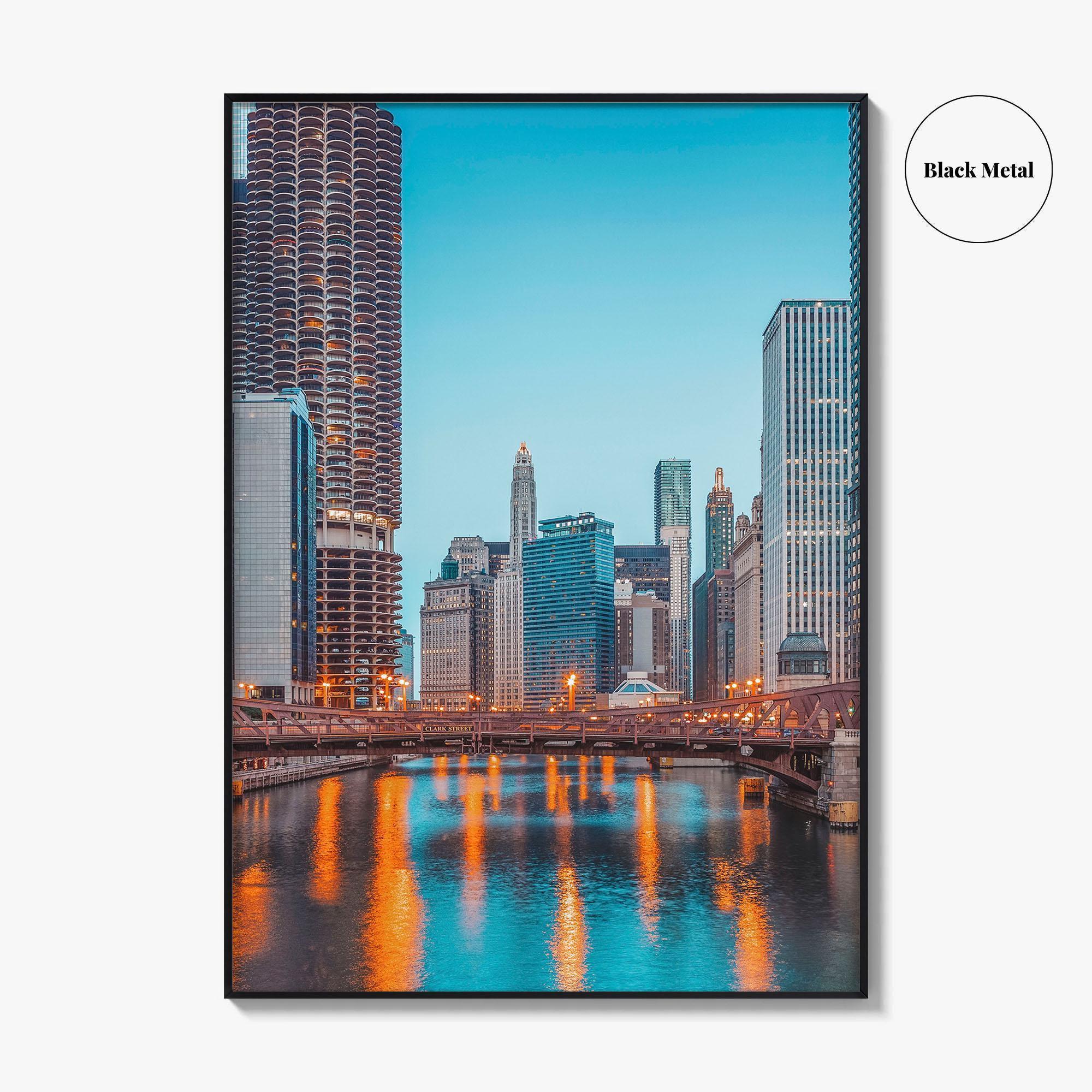 Chicago Skyline Fine Art Photo Print, Downtown Wall Poster, Illinois USA