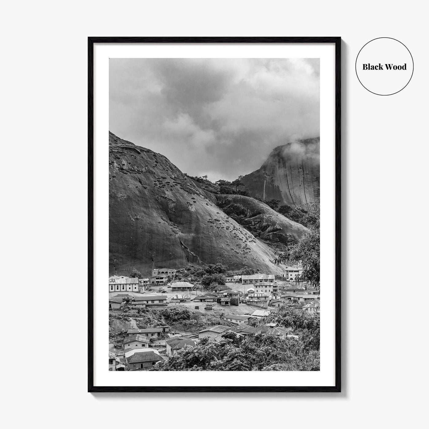 Idanre Hill Black and White Fine Art Photo Print, Ondo State Nigeria Poster