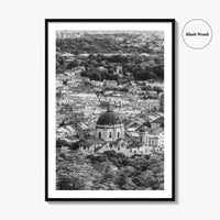 Lviv Black and White Fine Art Photo Print, Historic City Center, Ukraine Poster