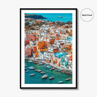 Naples Italy Fine Art Photo Print, Procida Island Old Town Port, Wall Poster