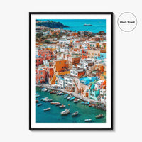 Naples Italy Fine Art Photo Print, Procida Island Old Town Port, Wall Poster
