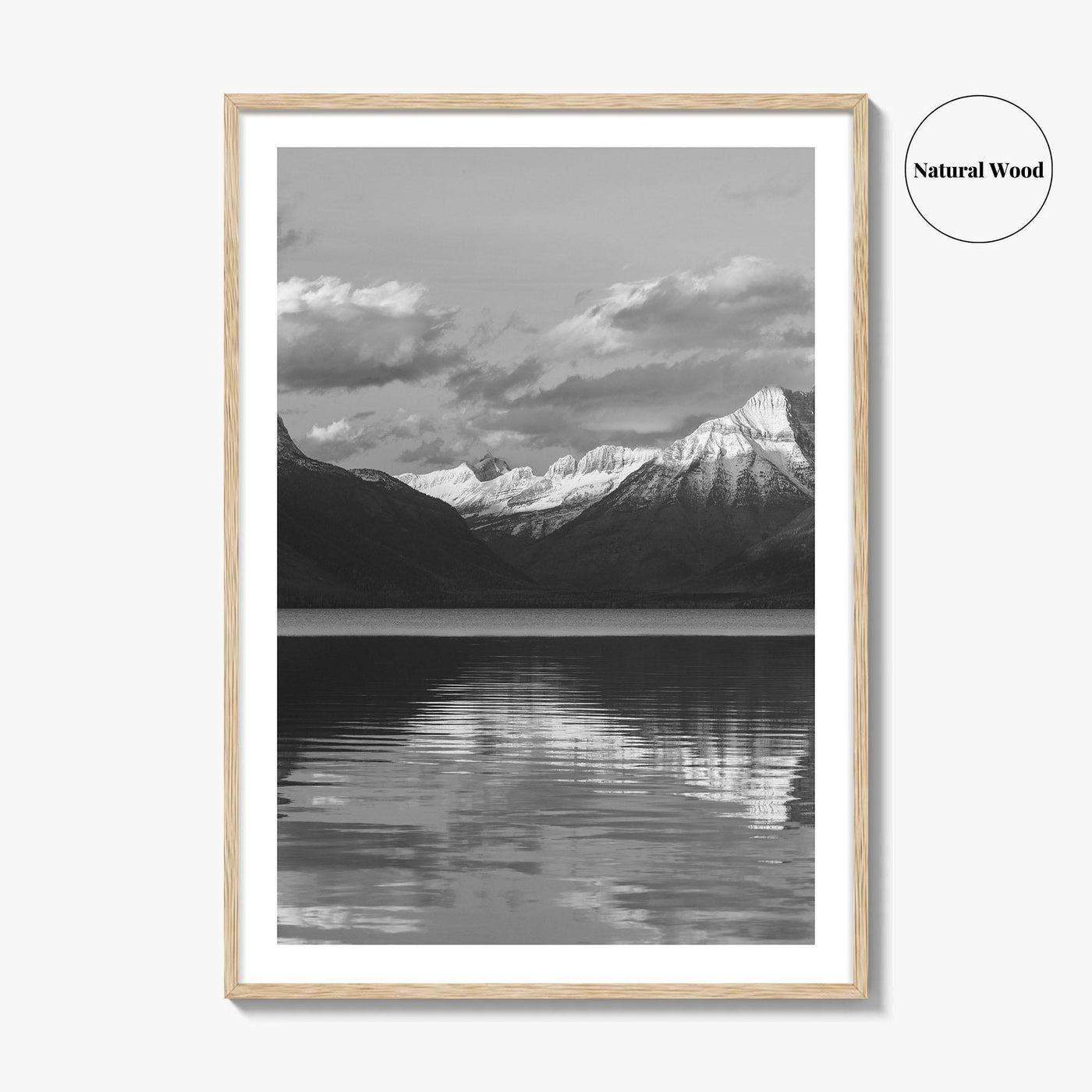 Glacier National Park Black and White Fine Art Photo Print, Montana Wall Poster, USA