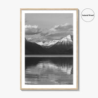Glacier National Park Black and White Fine Art Photo Print, Montana Wall Poster, USA