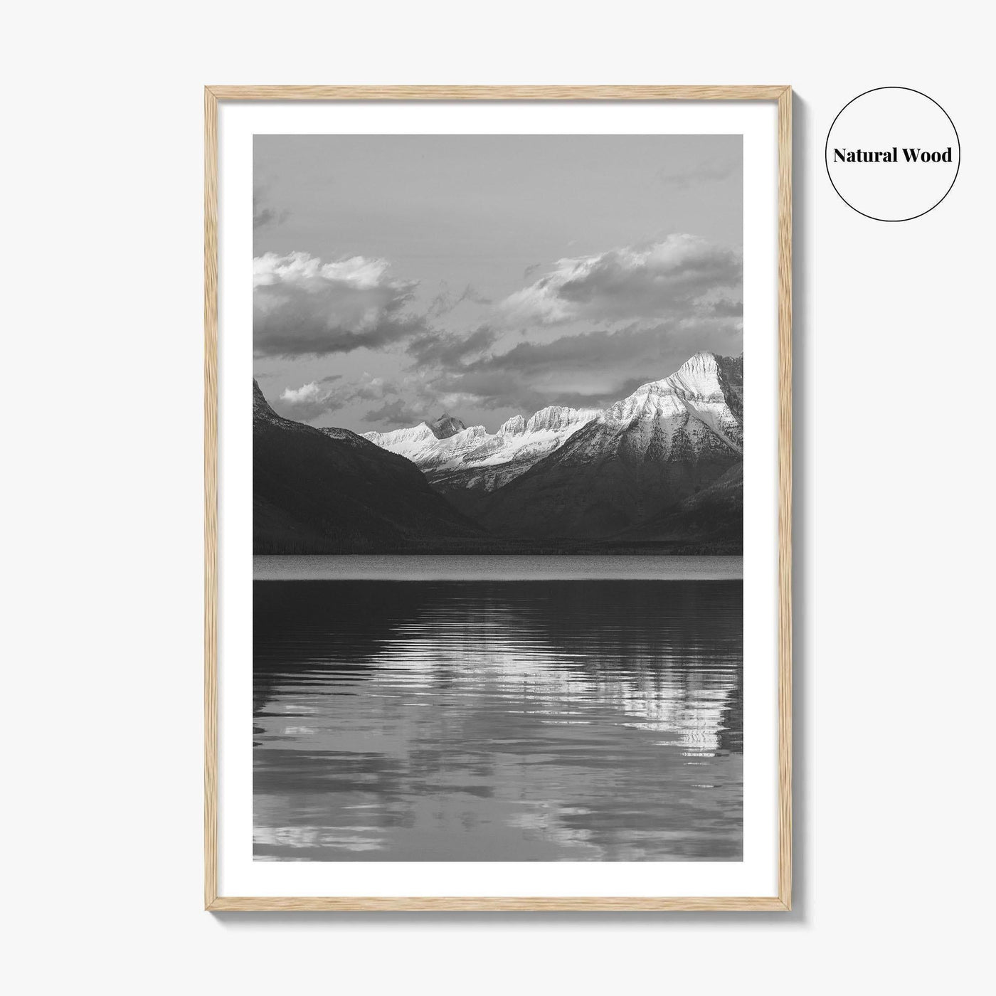Glacier National Park Black and White Fine Art Photo Print, Montana Wall Poster, USA