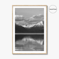 Glacier National Park Black and White Fine Art Photo Print, Montana Wall Poster, USA