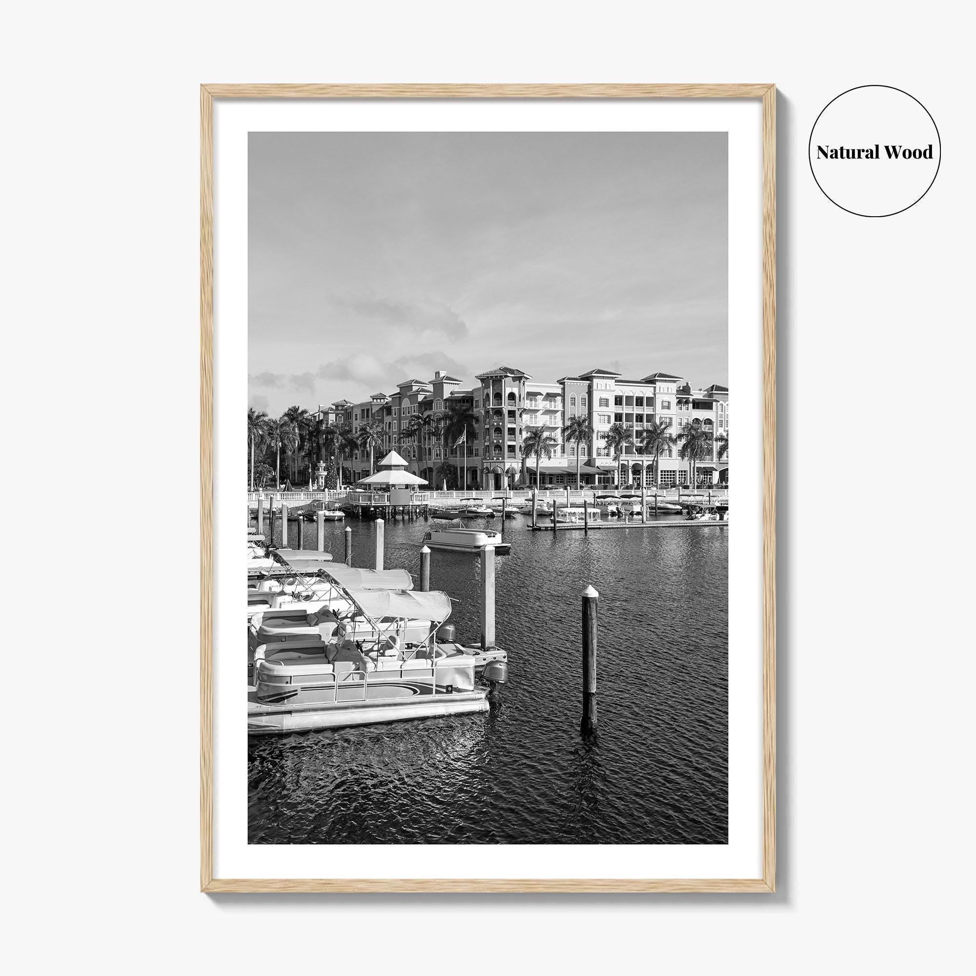 Naples Florida Black and White Fine Art Photo Print, Tamiami Trail Marina Poster