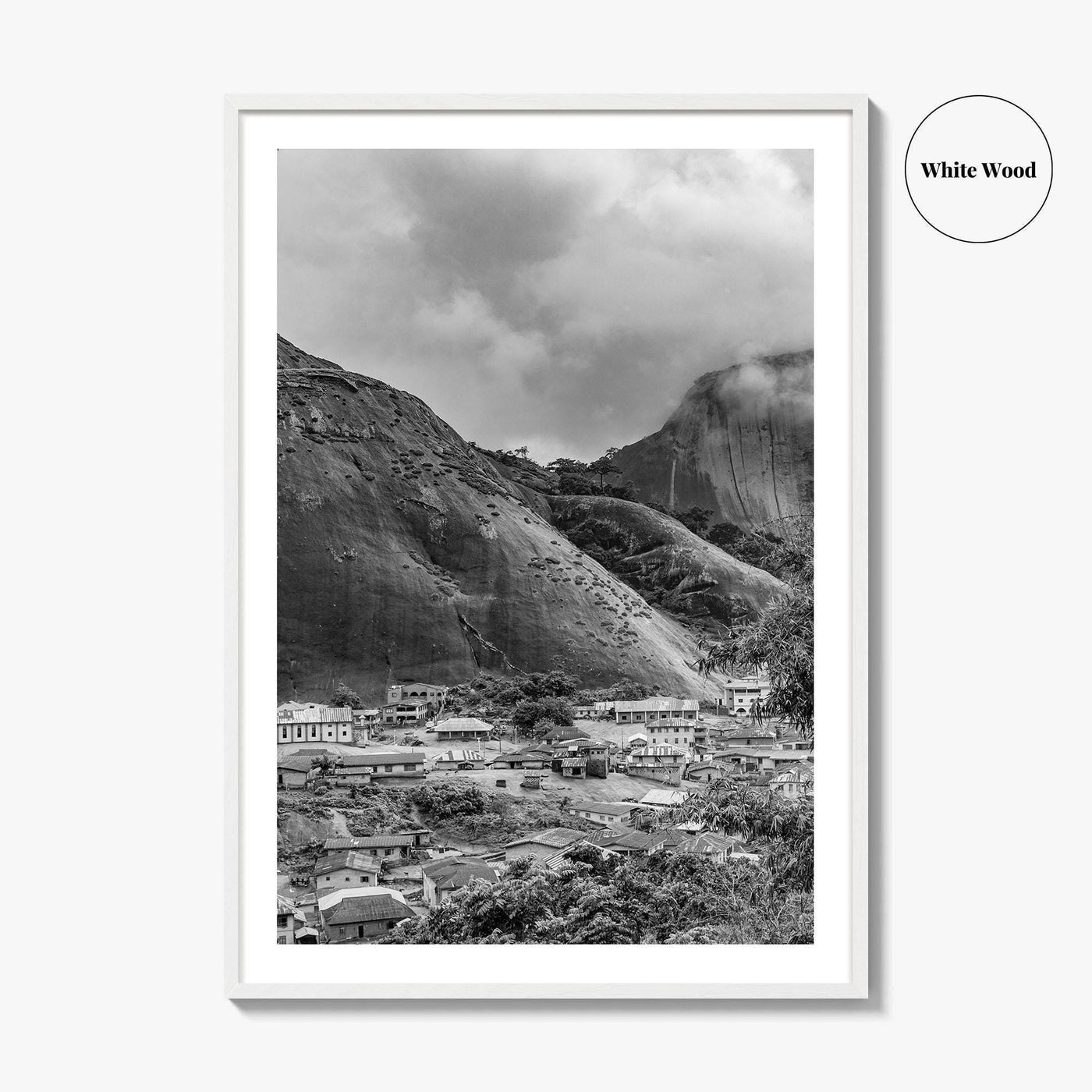 Idanre Hill Black and White Fine Art Photo Print, Ondo State Nigeria Poster