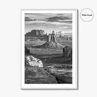 Monument Valley Black and White Fine Art Photo Print, Hunts Mesa Arizona Poster