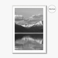 Glacier National Park Black and White Fine Art Photo Print, Montana Wall Poster, USA