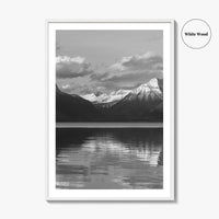 Glacier National Park Black and White Fine Art Photo Print, Montana Wall Poster, USA