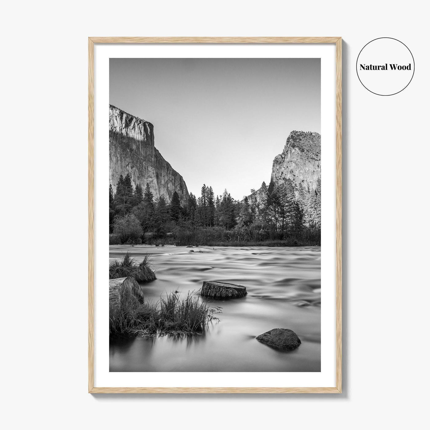 Yosemite Black and White Fine Art Photo Print, Valley View California Poster