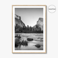 Yosemite Black and White Fine Art Photo Print, Valley View California Poster