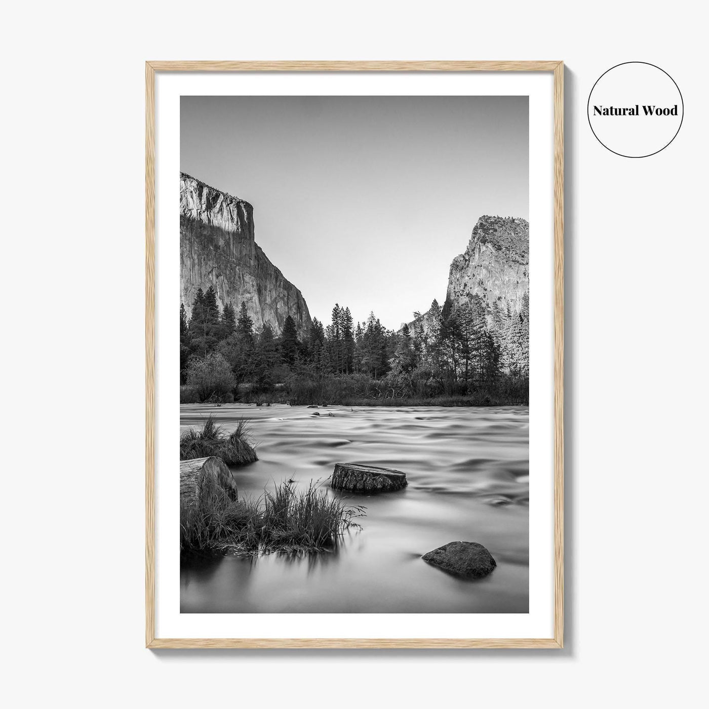 Yosemite Black and White Fine Art Photo Print, Valley View California Poster