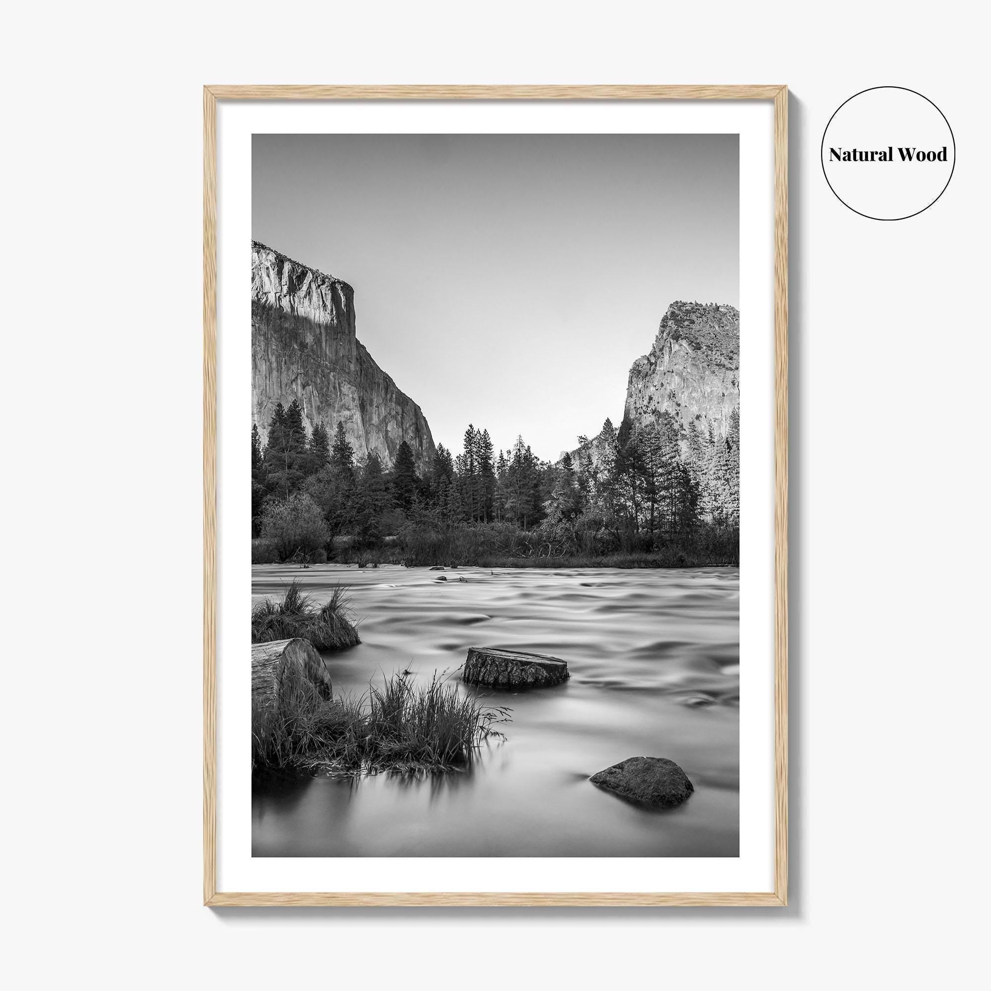 Yosemite Black and White Fine Art Photo Print, Valley View California Poster