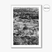 Lviv Black and White Fine Art Photo Print, Historic City Center, Ukraine Poster