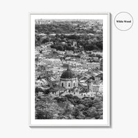 Lviv Black and White Fine Art Photo Print, Historic City Center, Ukraine Poster