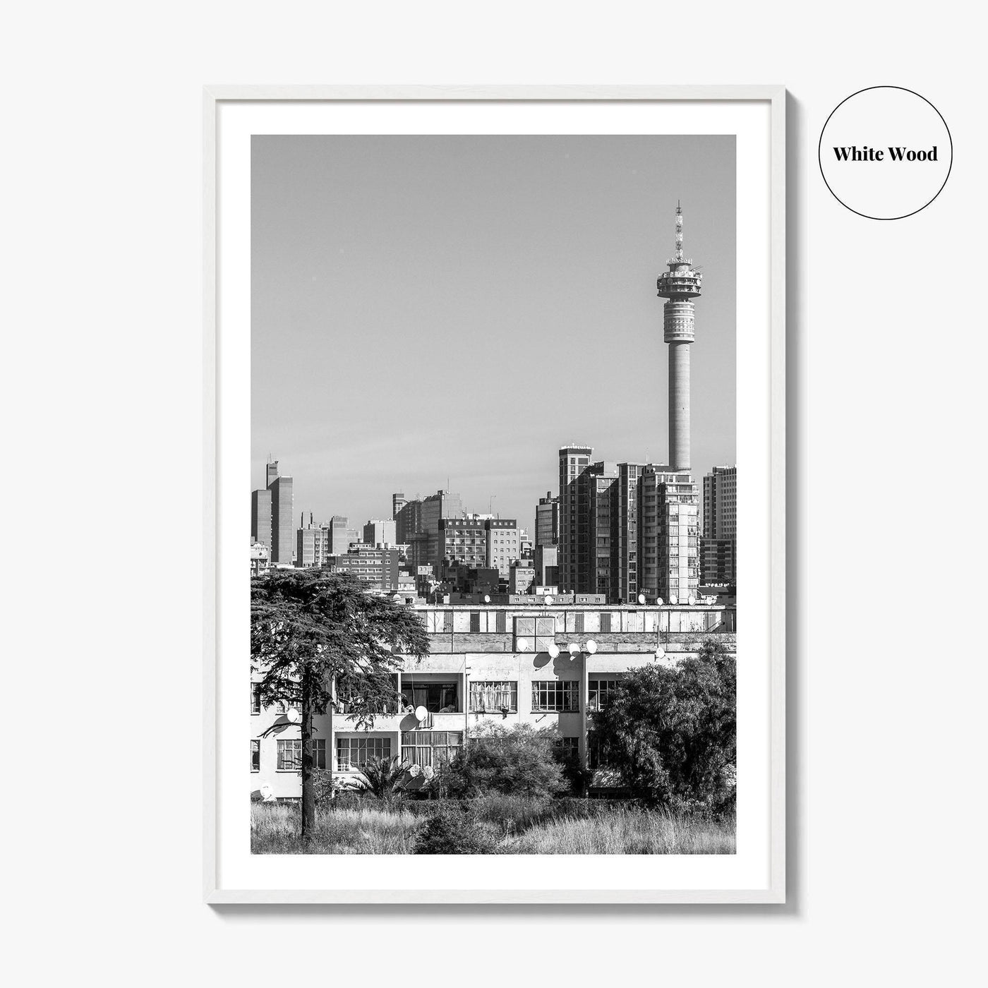 Johannesburg Black and White Fine Art Photo Print, Downtown Architecture, South Africa Poster
