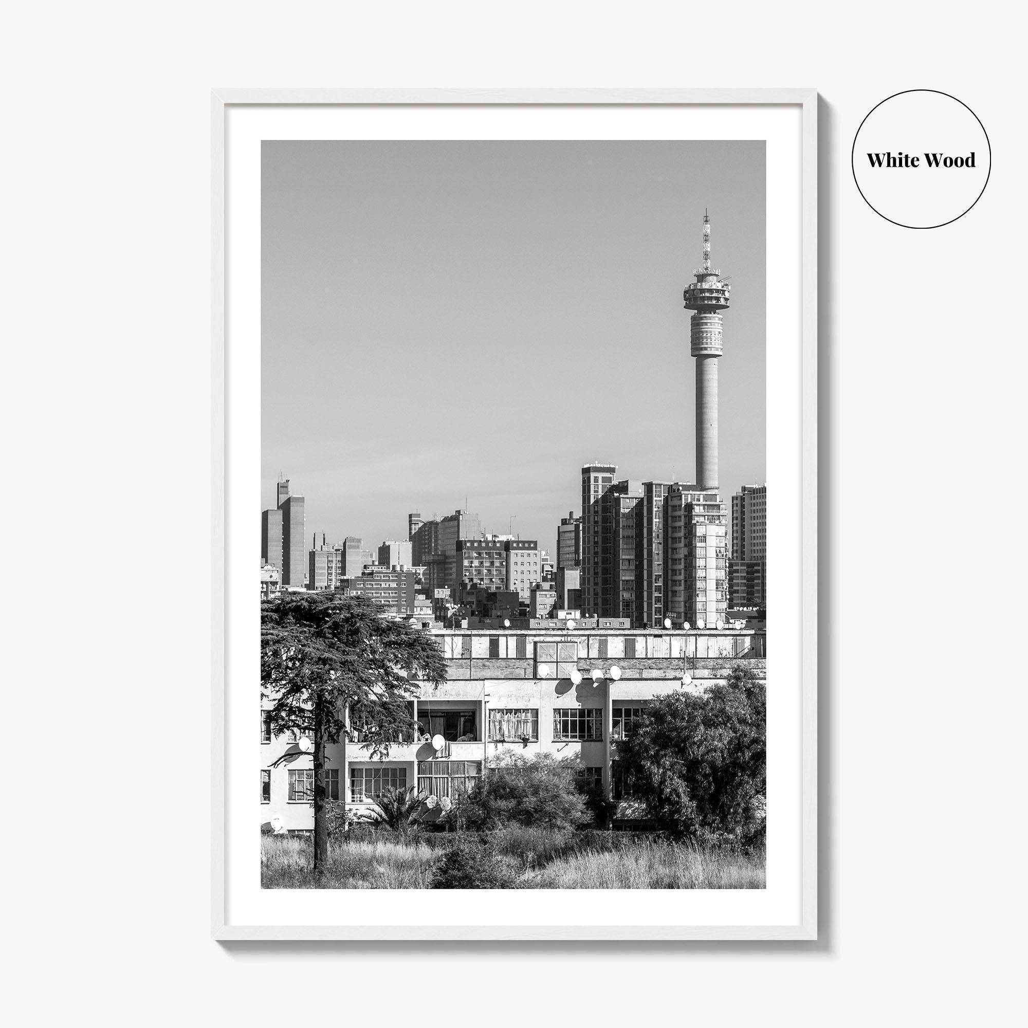 Johannesburg Black and White Fine Art Photo Print, Downtown Architecture, South Africa Poster