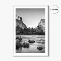 Yosemite Black and White Fine Art Photo Print, Valley View California Poster