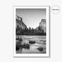 Yosemite Black and White Fine Art Photo Print, Valley View California Poster