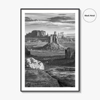 Monument Valley Black and White Fine Art Photo Print, Hunts Mesa Arizona Poster
