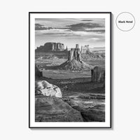 Monument Valley Black and White Fine Art Photo Print, Hunts Mesa Arizona Poster