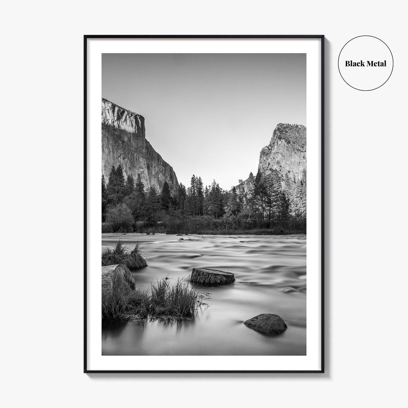 Yosemite Black and White Fine Art Photo Print, Valley View California Poster
