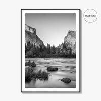 Yosemite Black and White Fine Art Photo Print, Valley View California Poster