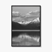 Glacier National Park Black and White Fine Art Photo Print, Montana Wall Poster, USA