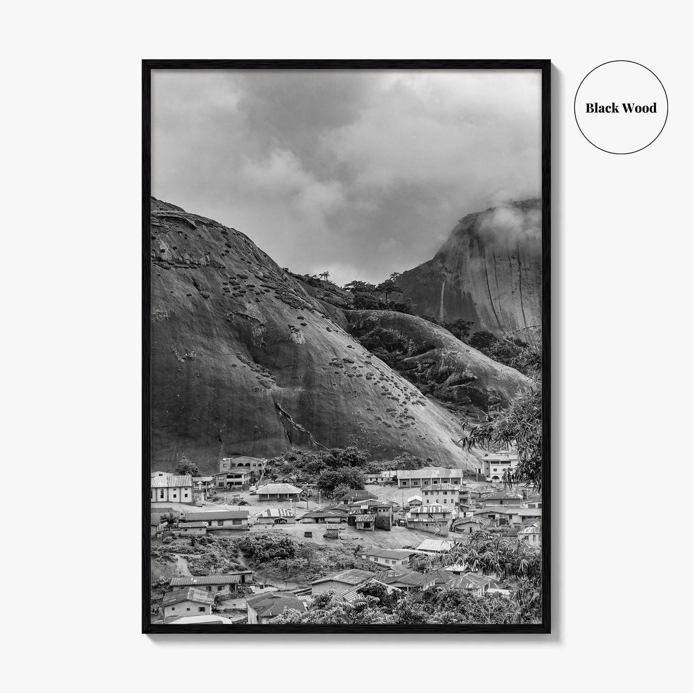 Idanre Hill Black and White Fine Art Photo Print, Ondo State Nigeria Poster