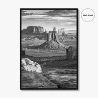 Monument Valley Black and White Fine Art Photo Print, Hunts Mesa Arizona Poster