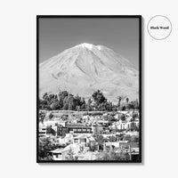 Arequipa Black and White Fine Art Photo Print, El Misti Volcano, Peru Poster